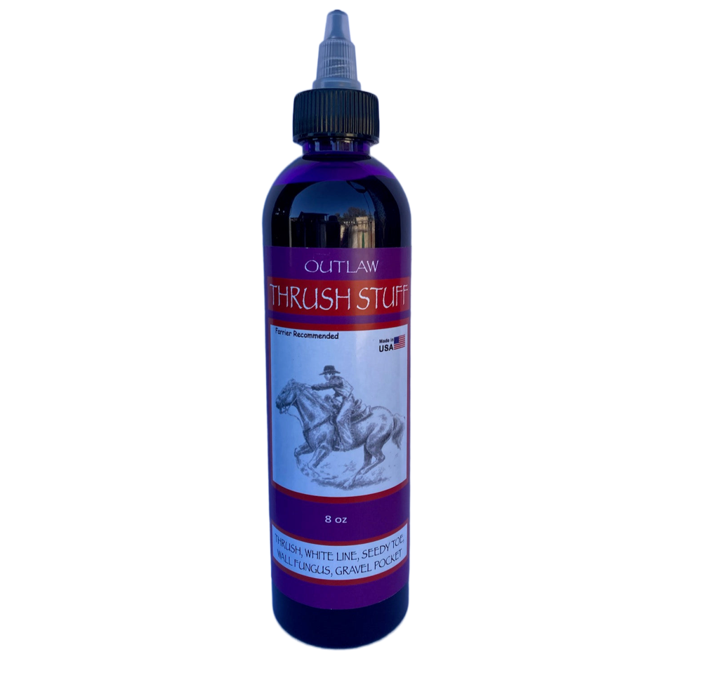 Bottle of Outlaw Thrush Stuff on a white background