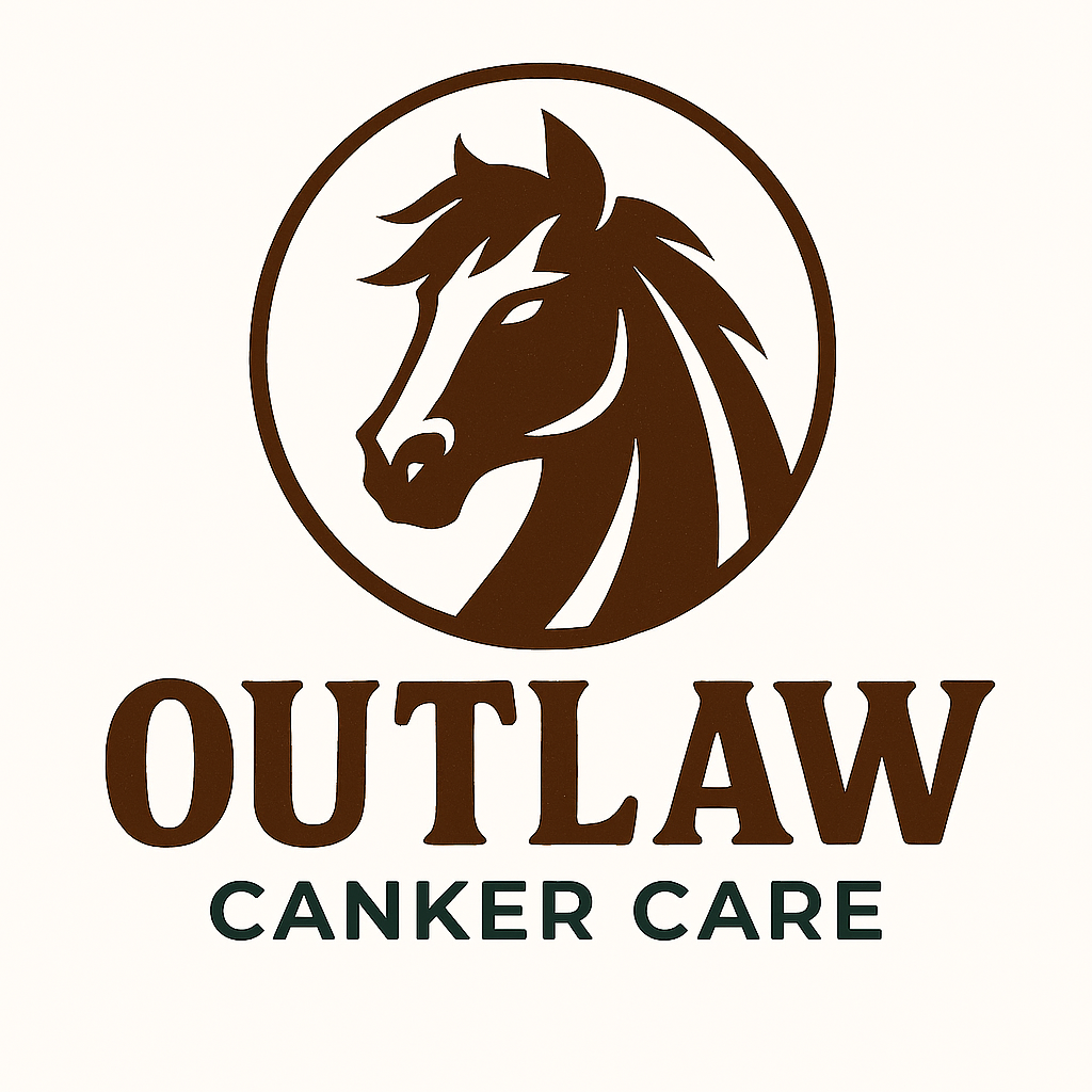 Outlaw Hoof Canker Care for horses, Equine Canker, Proliferative pododermatitis in horses, White Line, Severe Thrush